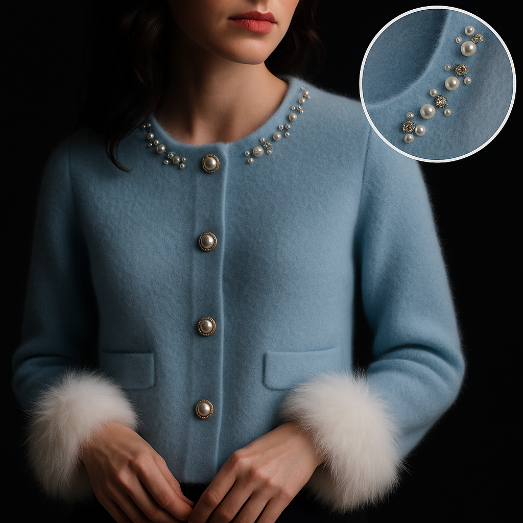 Chaqueta Charlotte | Edición "Luxury Pearl" & Puños de Pelo