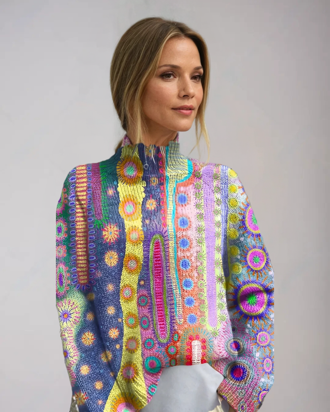 Jersey Aura | Edición "Kaleidoscope Knit" & Cuello Alto Multicolor